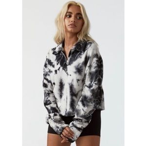 Joah Brown Aspen Half Zip Up Sweatshirt Cookies & Cream Tie Dye Limited Edition